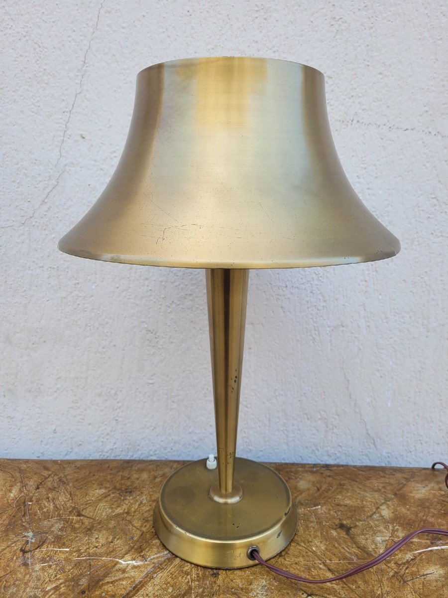 J Perzel, Brass Table Lamp, 20th Century-photo-4