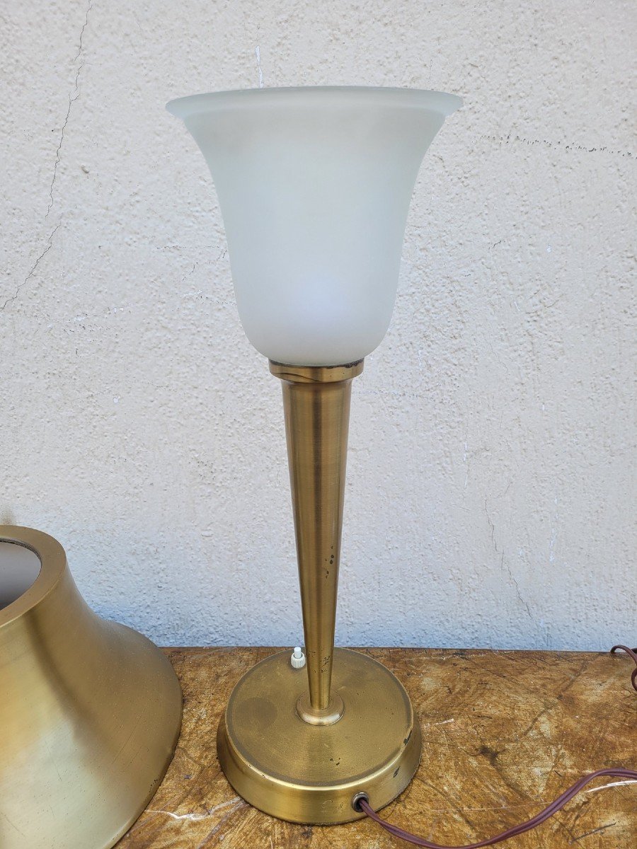 J Perzel, Brass Table Lamp, 20th Century-photo-6