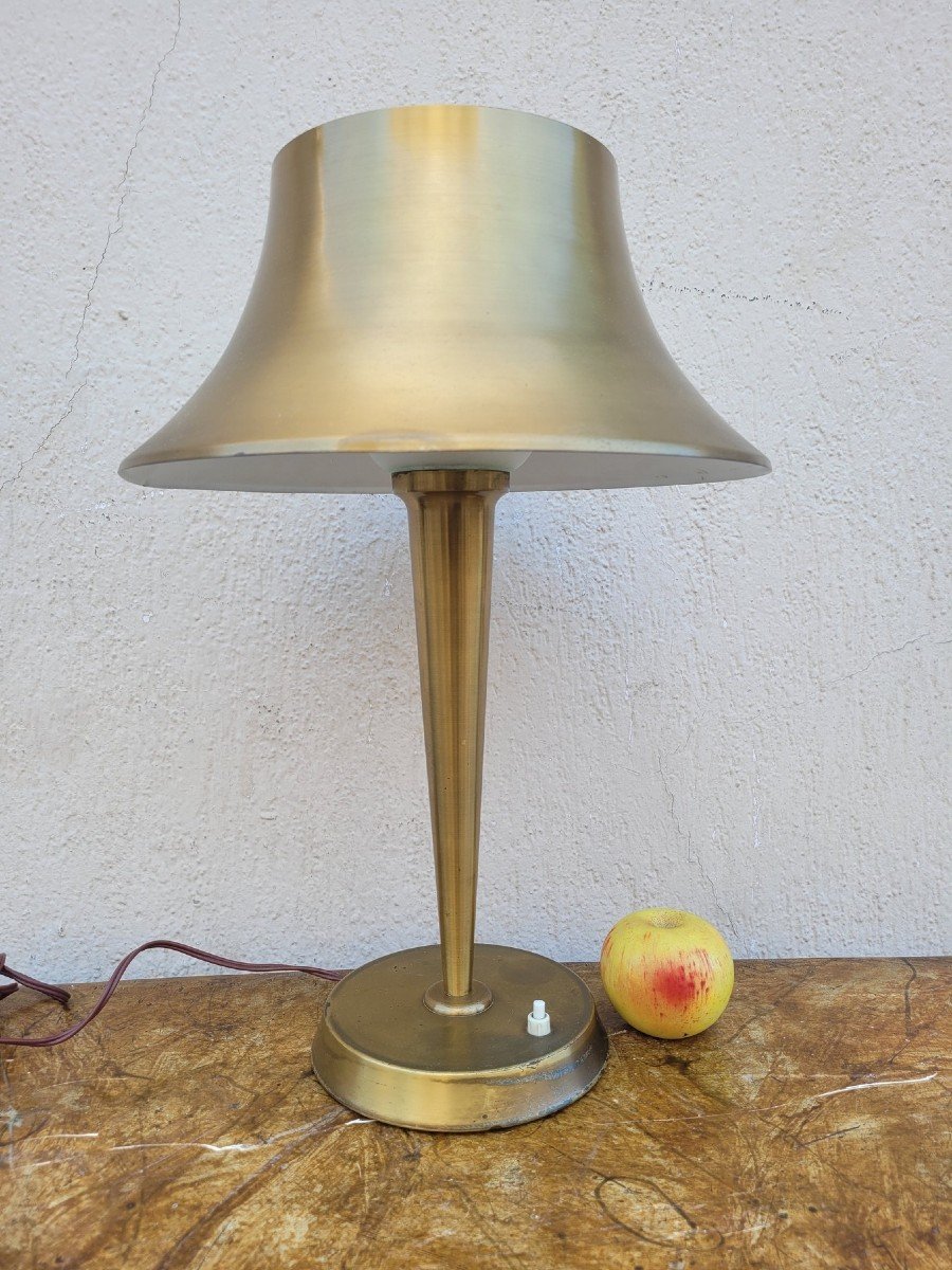 J Perzel, Lampe De Table En Laiton, XXème Siècle