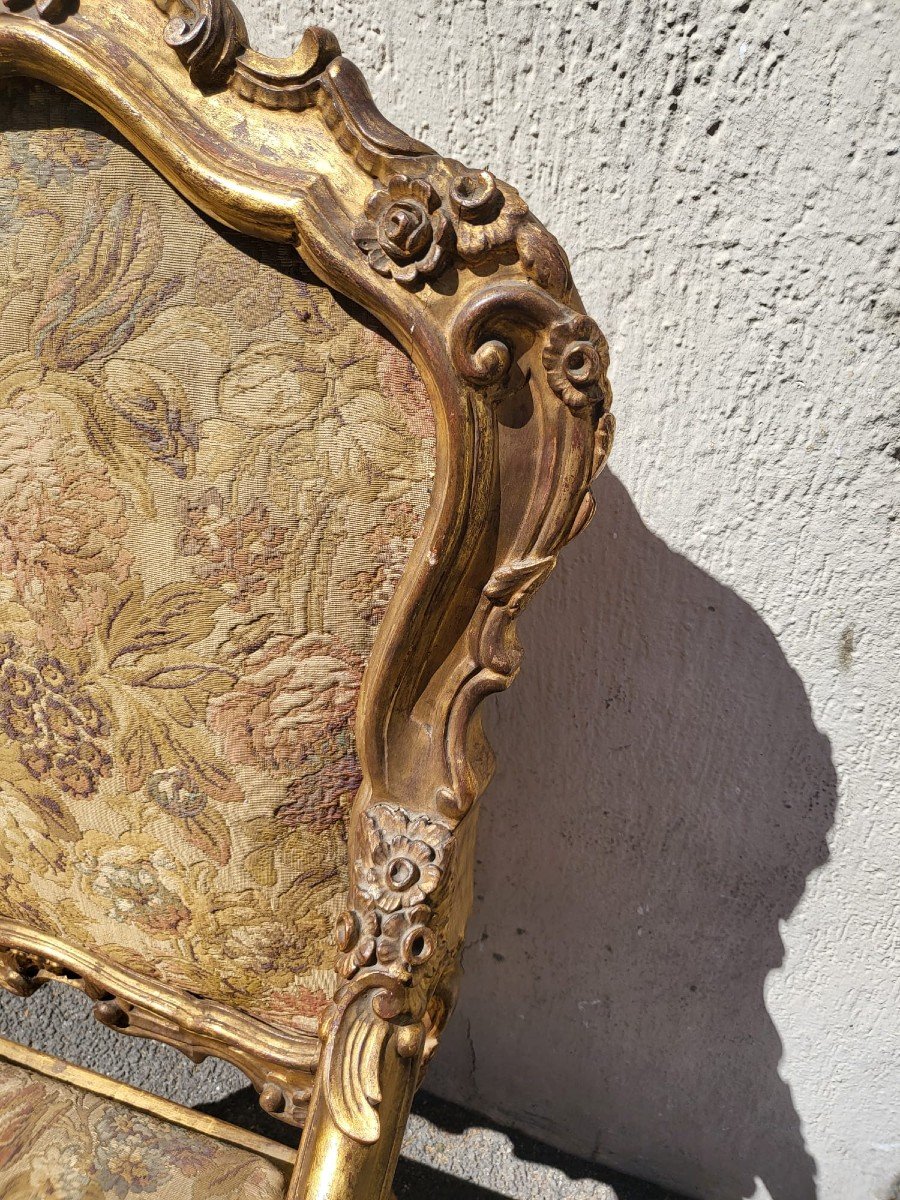 Pair Of Louis XV Armchairs, Venice, Late 19th Early 20th Century-photo-5