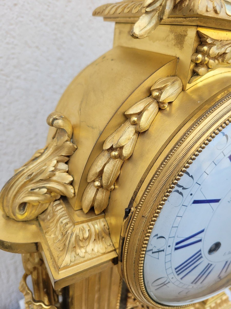 Clock In Gilt Bronze And Marble, Charpentier, Napoleon III, 19th Century-photo-5