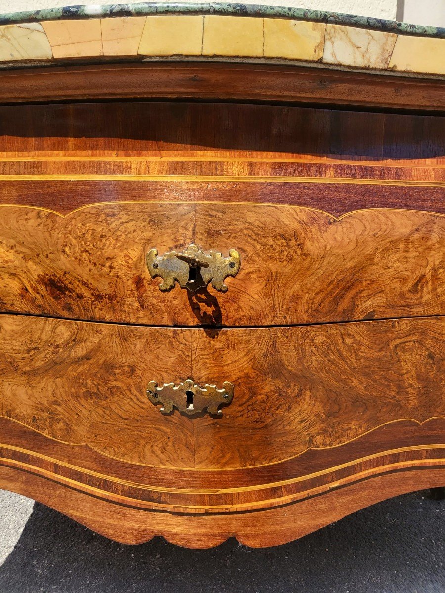 Beautiful Roman Marquetry Commode, 18th Century Period-photo-5