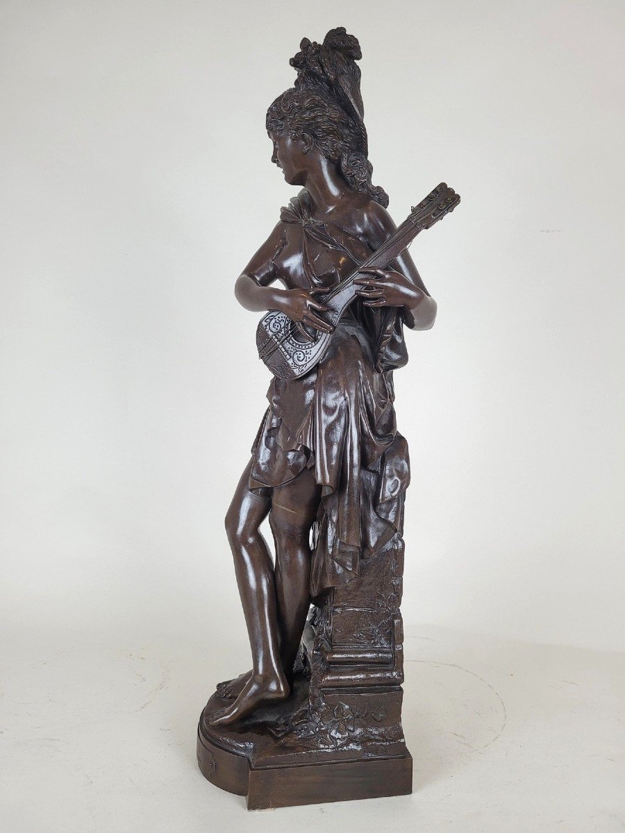 Carrier-belleuse, Cigale, Large Signed Bronze, 19th Century-photo-3