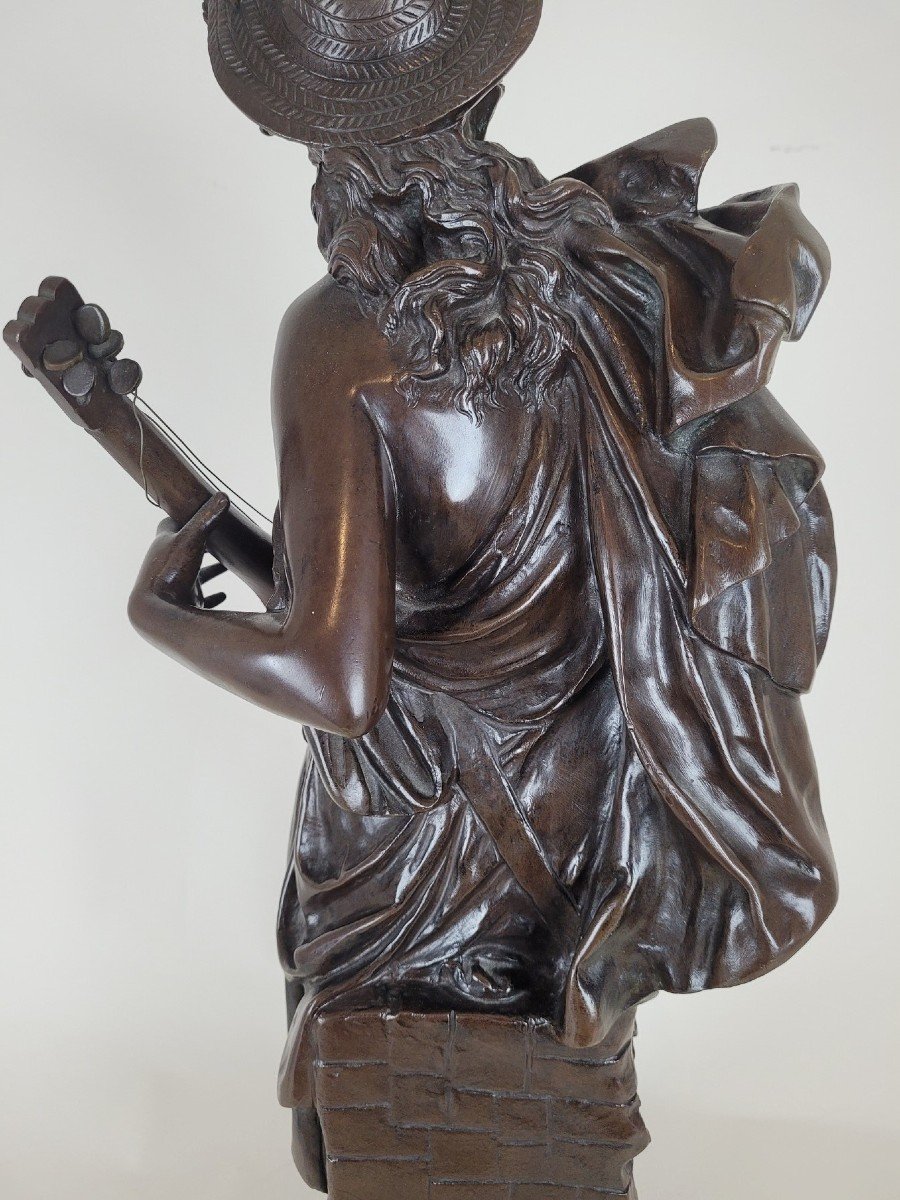 Carrier-belleuse, Cigale, Large Signed Bronze, 19th Century-photo-5