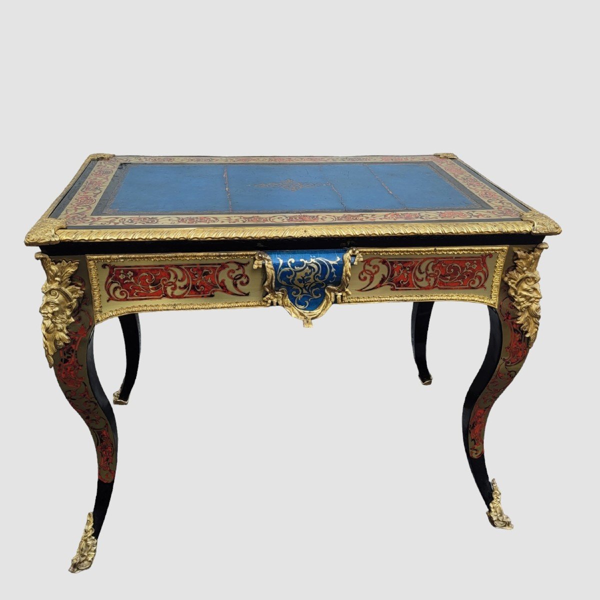 Bureau Boulle En Marqueterie Et Bronze Doré, XIXème Siècle