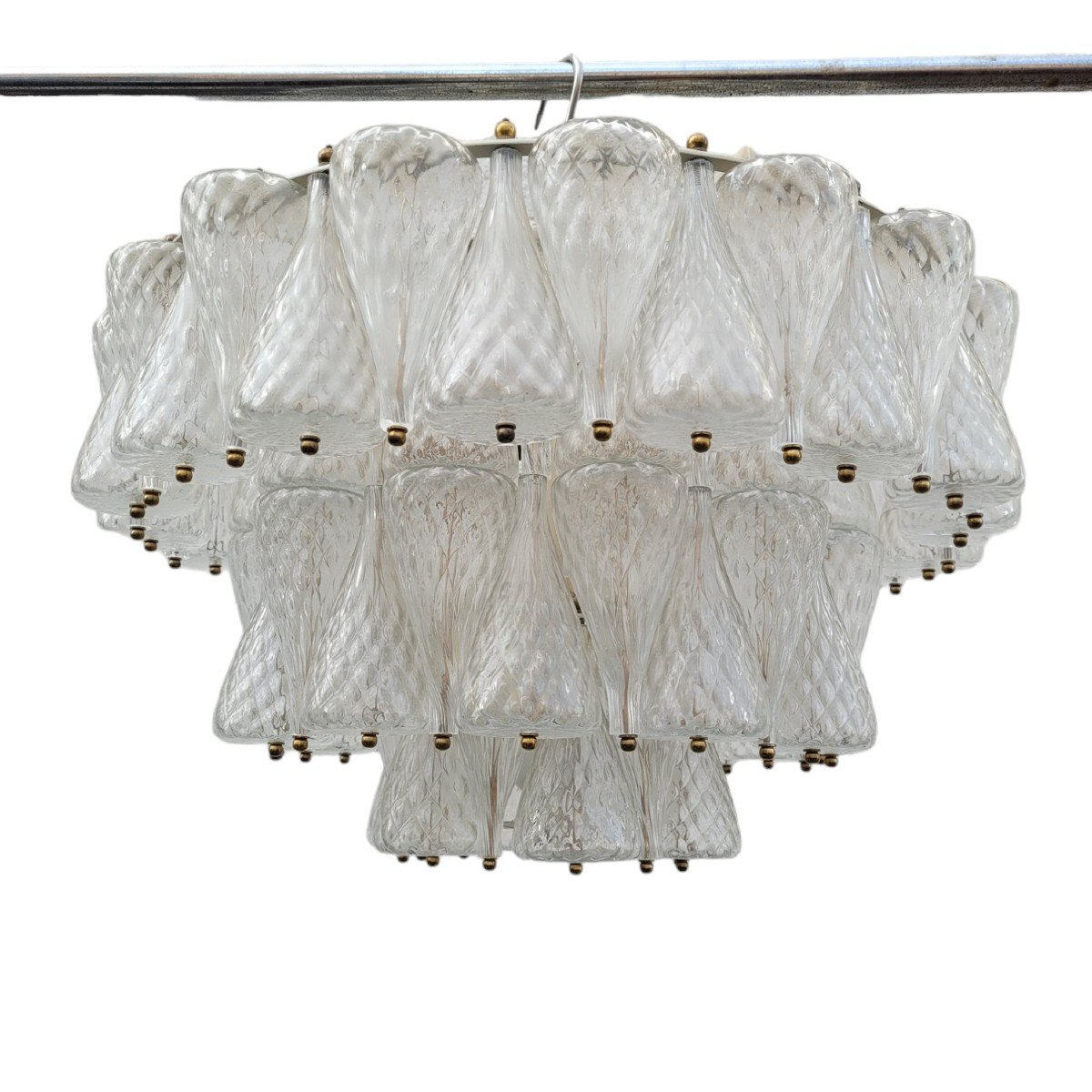 Glass Chandelier / Ceiling Lamp, Venini, 20th Century