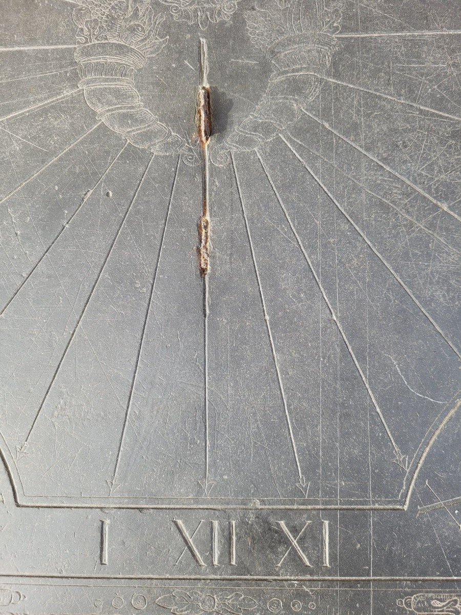 Slate Sundial, Decorated And Dated 1704-photo-1