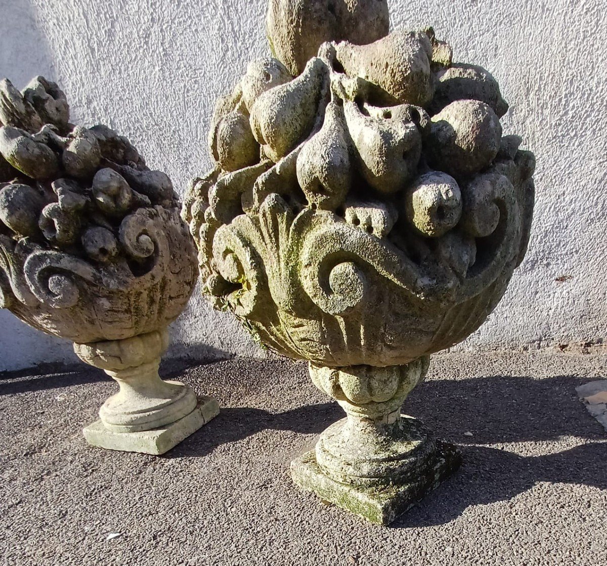 Coupes Aux Fruits, Vases De Jardin En Pierre, Début XXème Siècle-photo-6