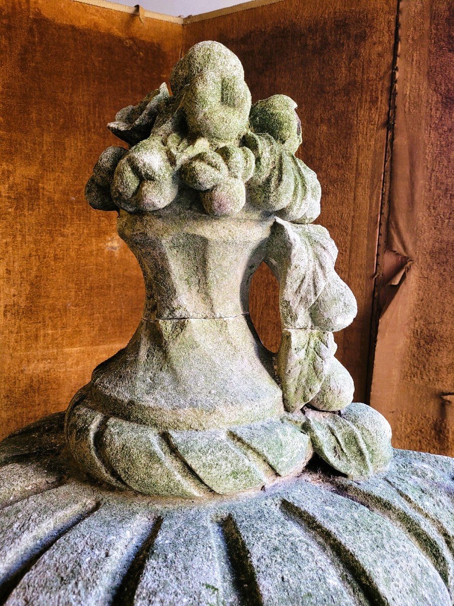 Large Stone Garden Vase, Early 20th Century-photo-1