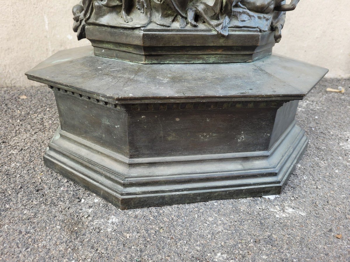 C Zocchi (d'après), Monument à Dante, Réduction En Bronze, Fin XIXème /début XXème Siècle-photo-3