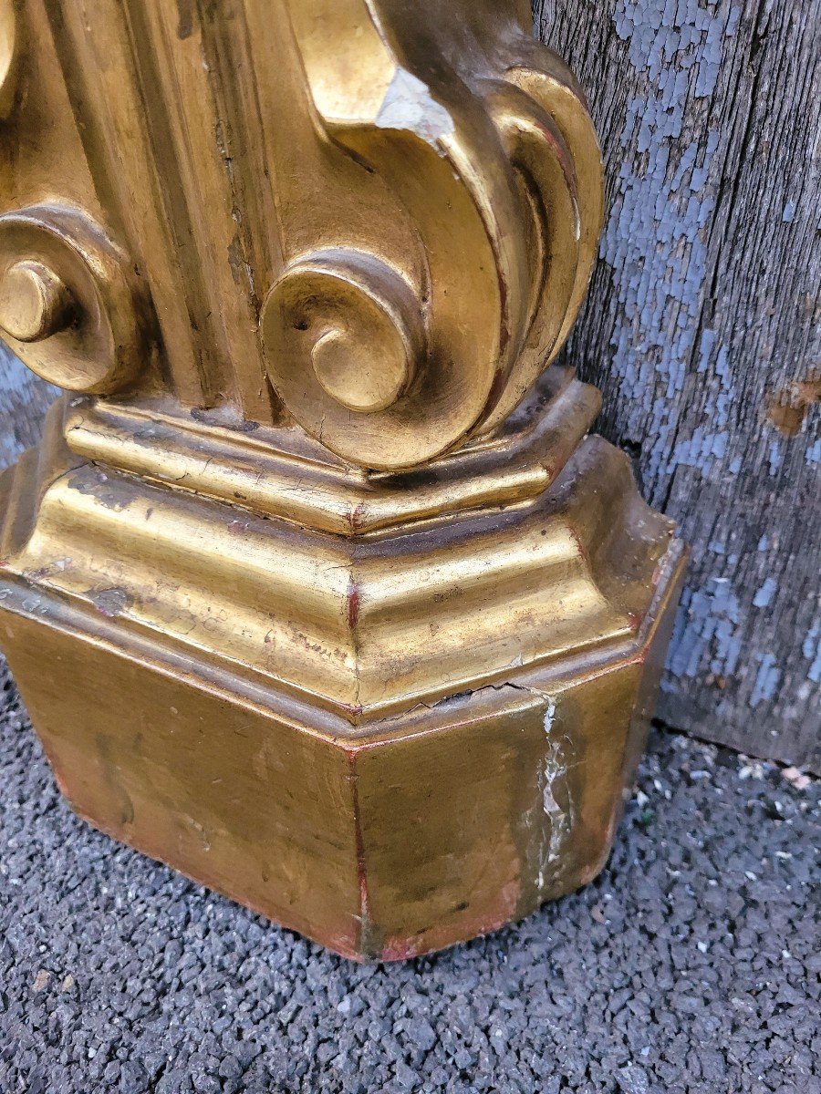 Console + Miroir En Bois Doré, Italie XVIIIème Siècle-photo-4