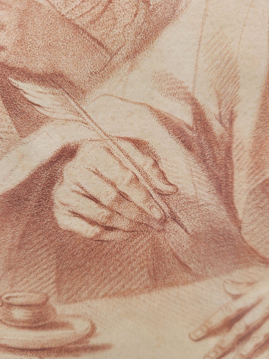 Saint Matthieu Et l'Ange, Gravure d'Après Le Guercin, XVIIIème Siècle-photo-7