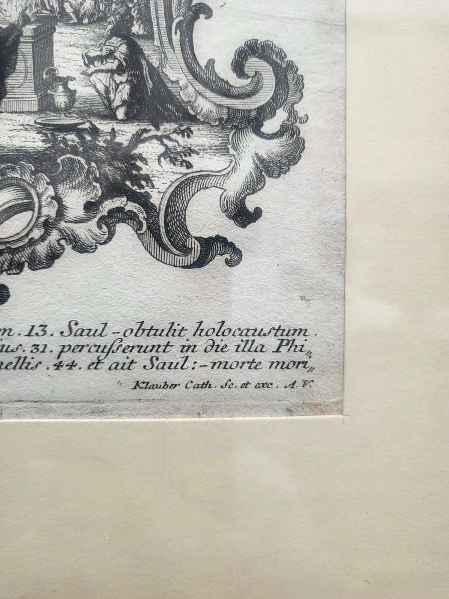 Klauber, Livres De Samuel/ Livres Des Rois, 6 Gravures Encadrées, XVIII/xixème Siècle-photo-8
