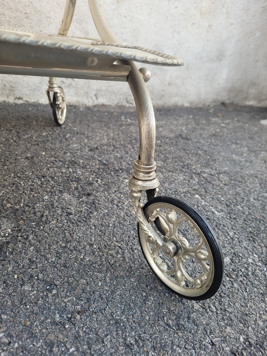 Trolley With Swan Necks, Silver-plated  Metal, 20th Century-photo-7