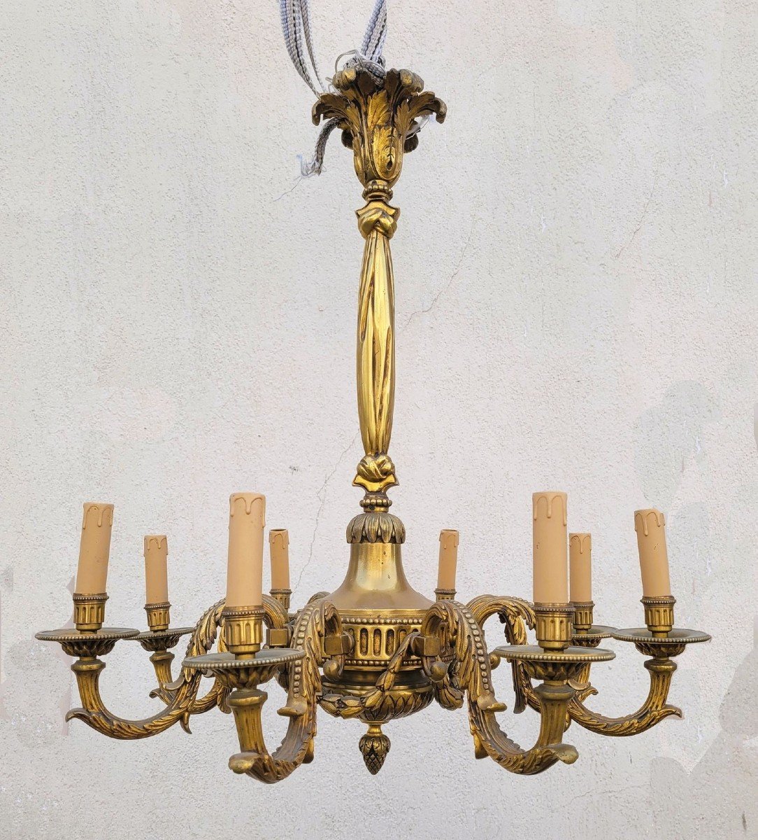 Lustre En Bronze De Style Louis XVI, XXème Siècle