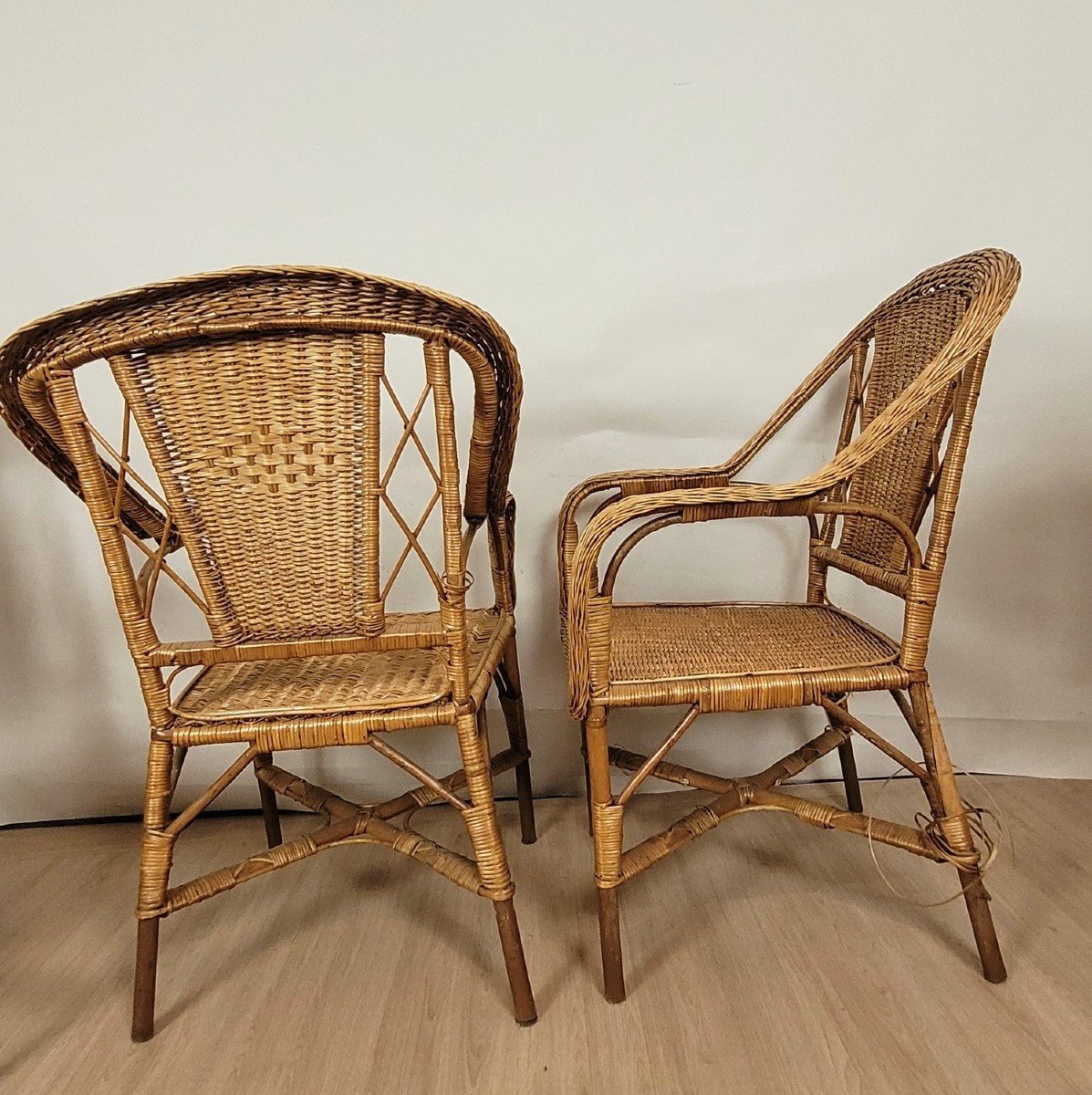 Mid 20th Century 9 Piece Rattan Living Room Set-photo-3