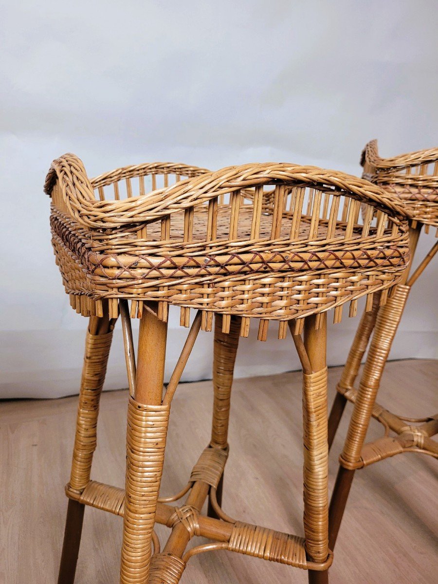 Mid 20th Century 9 Piece Rattan Living Room Set-photo-7