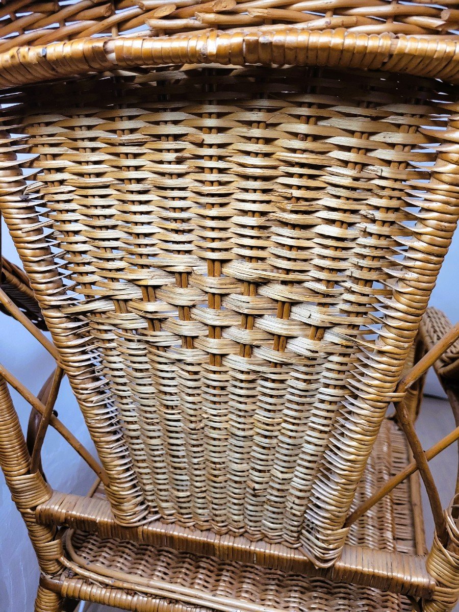 Mid 20th Century 9 Piece Rattan Living Room Set-photo-8