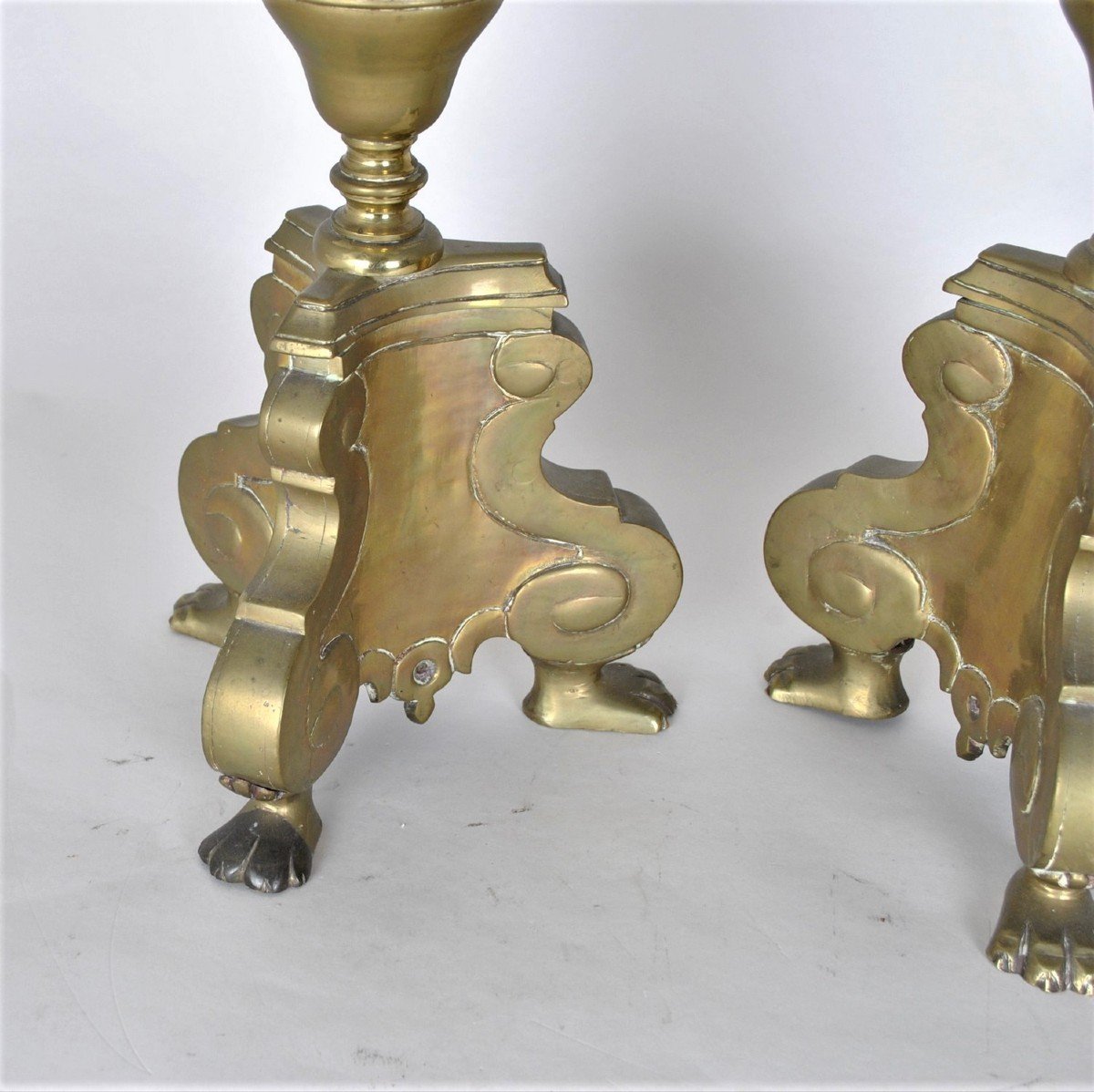 Pair Of Bronze Candlesticks, Late 18th/early 19th Century-photo-1