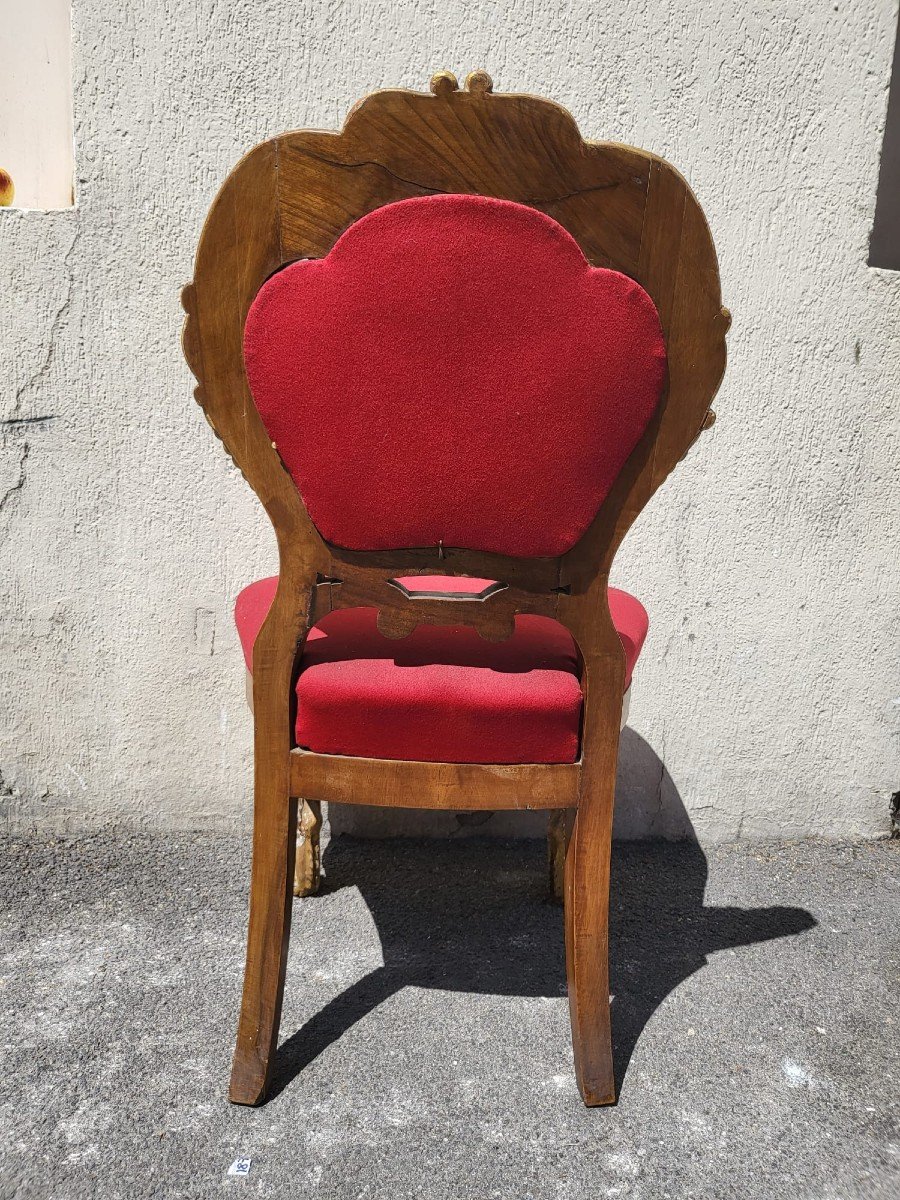 Rare Suite Of 20 + 2 Gilded Wood Chairs, 19th Century-photo-4