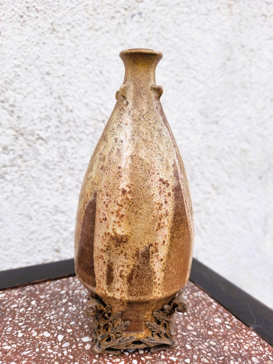 C Greber, Vase En Grès Flammé, Art  Nouveau, début XXème Siècle-photo-1