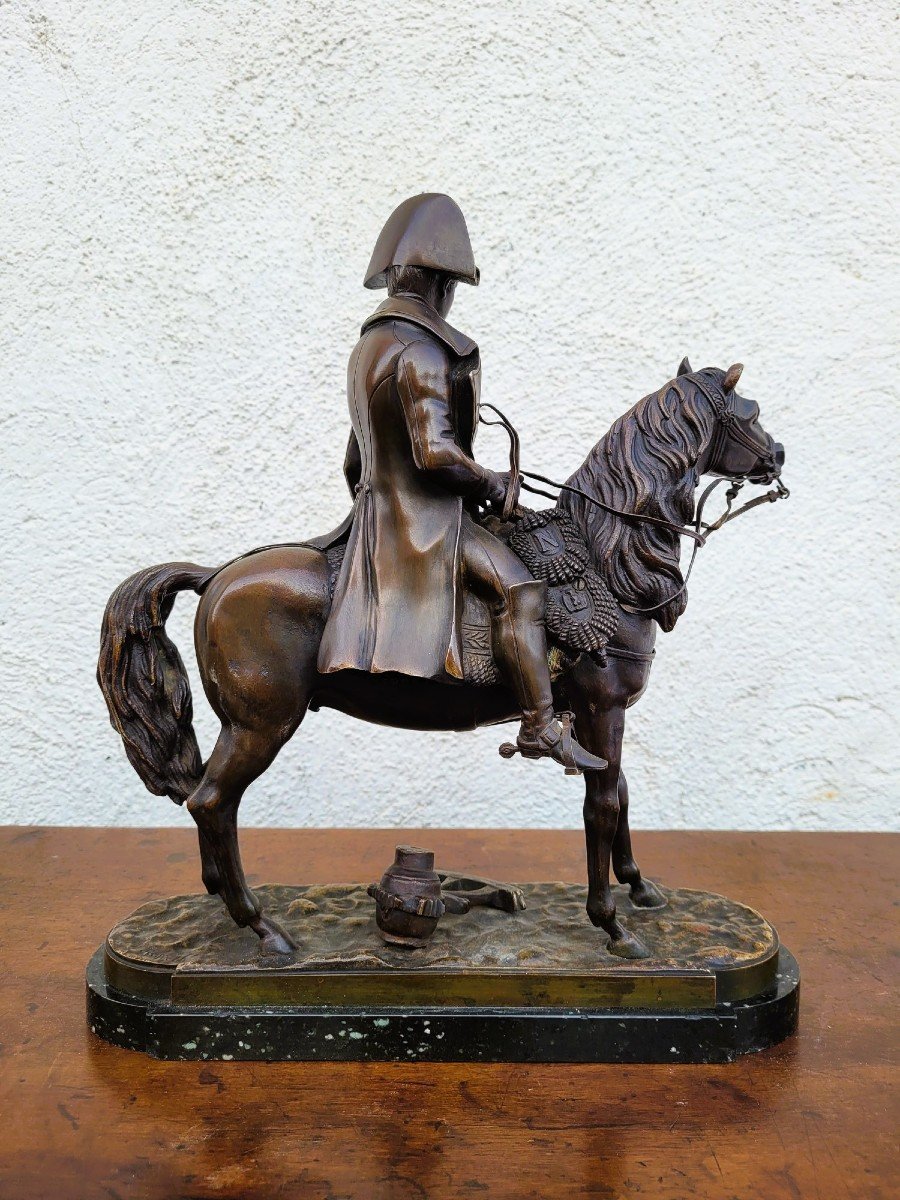 H Rappetti, Napoléon à Cheval, Bronze, XIXème Siècle-photo-5