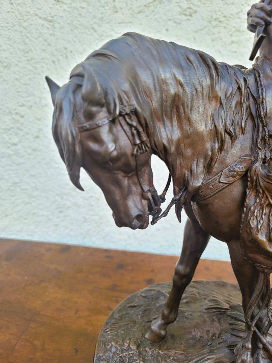 Pj Mêne, African Hunter, Signed Bronze, 19th Century-photo-3