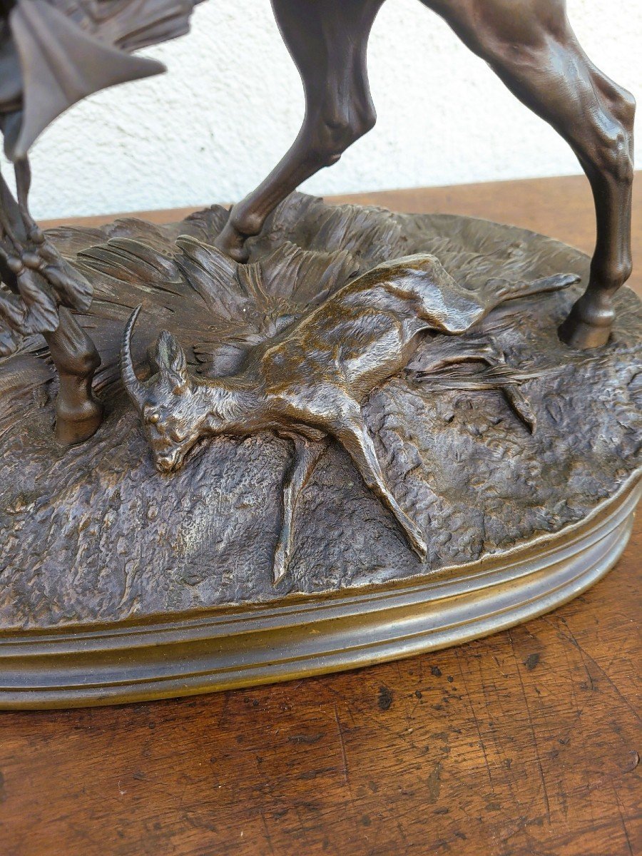 Pj Mêne, African Hunter, Signed Bronze, 19th Century-photo-3