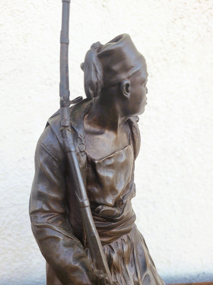 Pj Mêne, African Hunter, Signed Bronze, 19th Century-photo-6