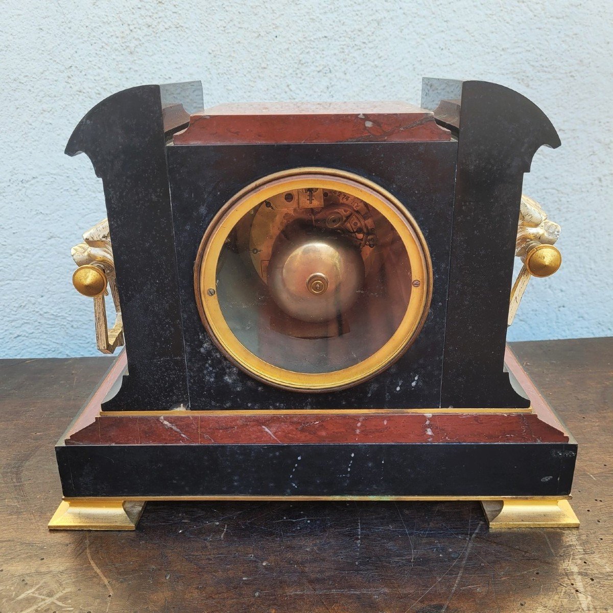 Antique Bronze Trim, Clock And Urns, 19th Century-photo-4