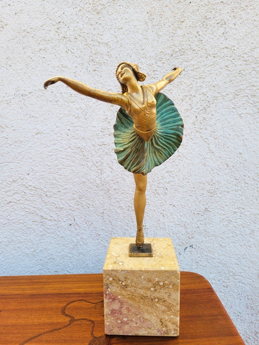 H Fournier, Ballerina Dancer,signed Bronze, Art Deco, 20th Century-photo-4