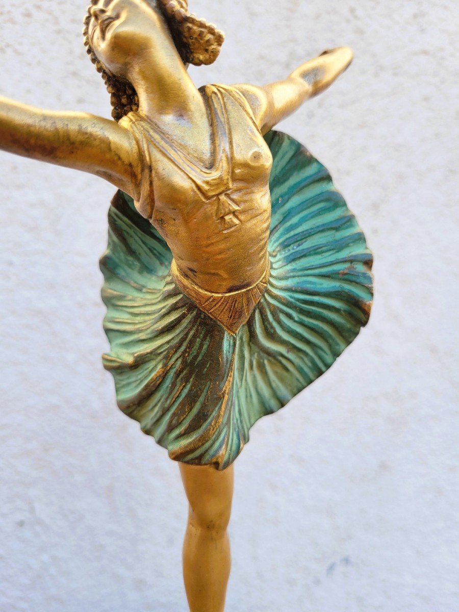 H Fournier, Ballerina Dancer,signed Bronze, Art Deco, 20th Century-photo-1