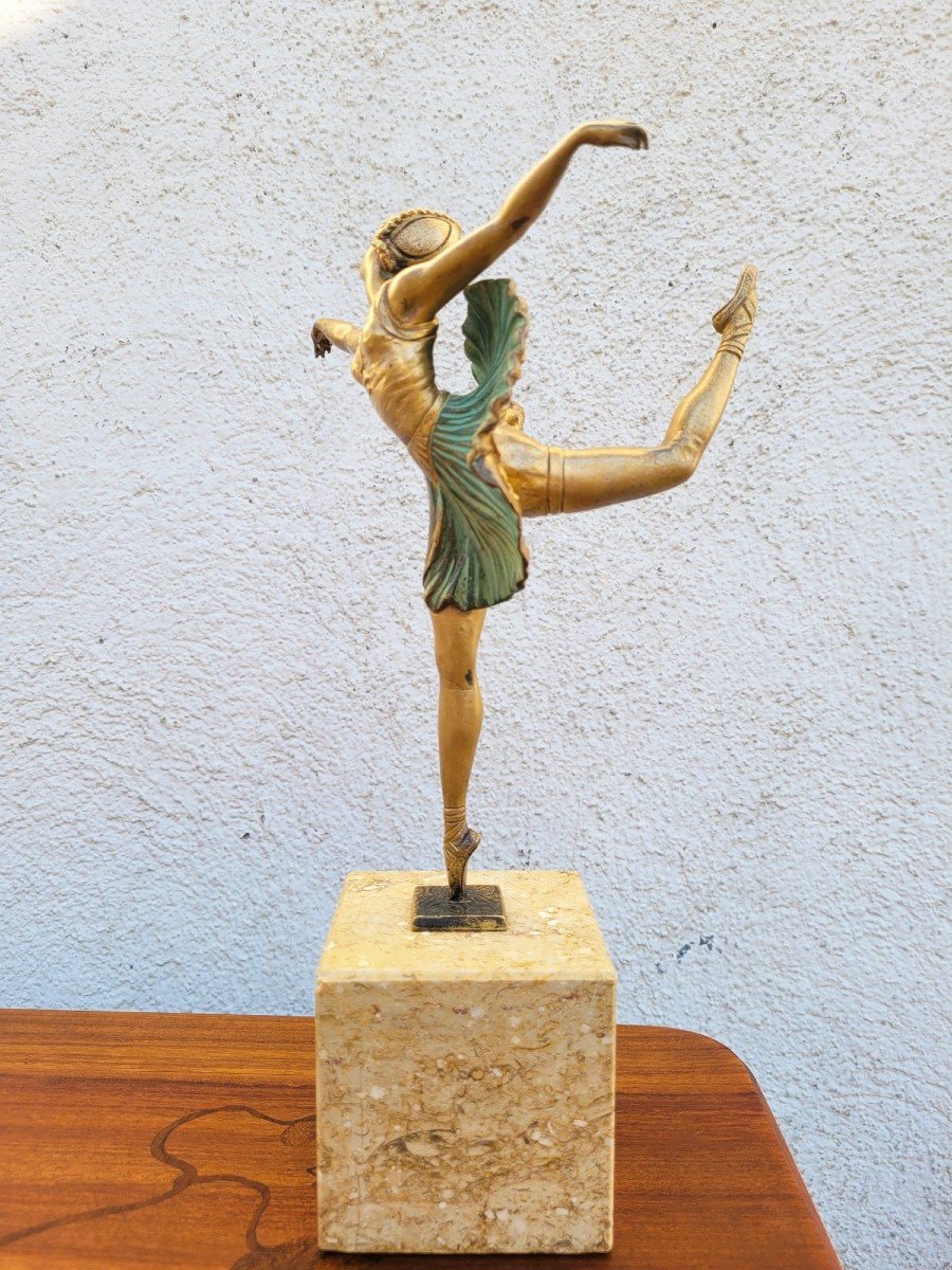 H Fournier, Ballerina Dancer,signed Bronze, Art Deco, 20th Century-photo-2