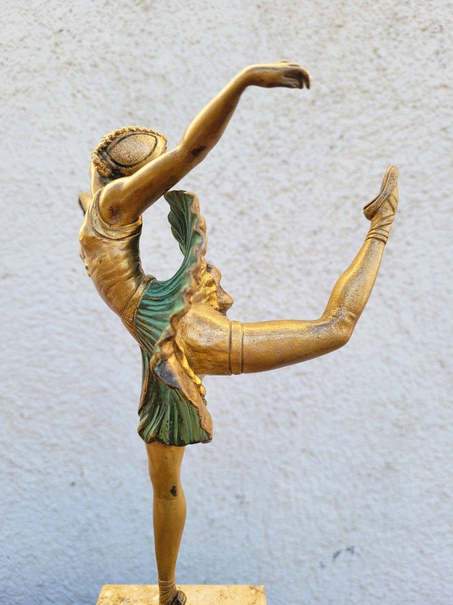 H Fournier, Ballerina Dancer,signed Bronze, Art Deco, 20th Century-photo-4