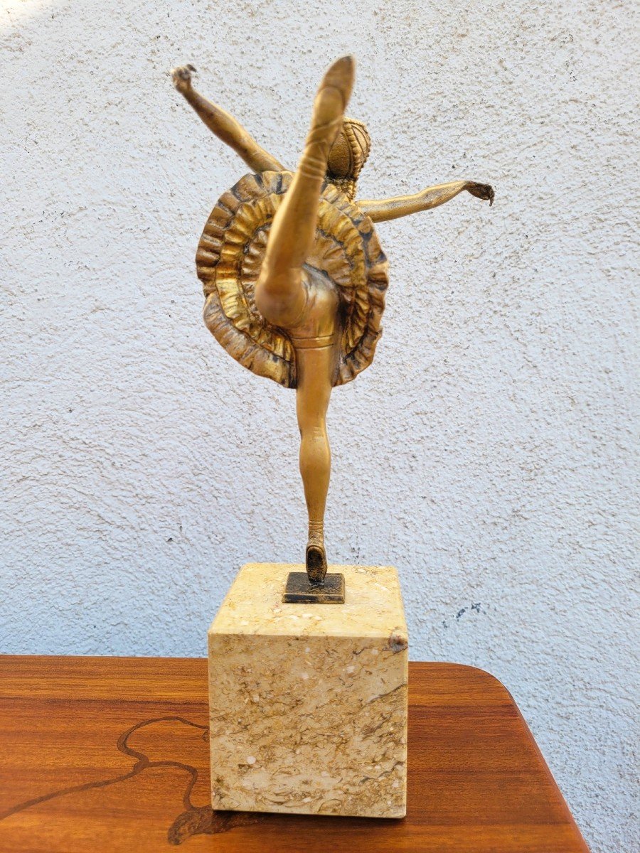 H Fournier, Ballerina Dancer,signed Bronze, Art Deco, 20th Century-photo-5