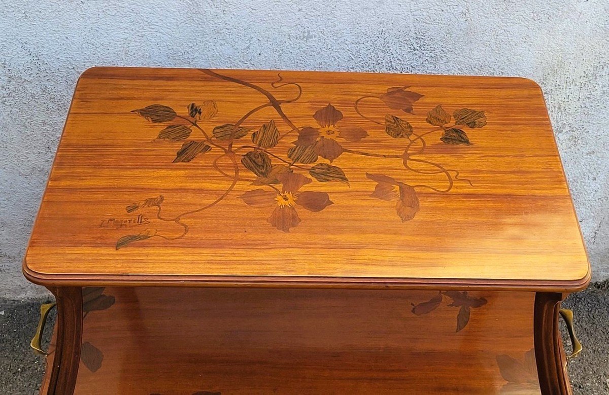 Majorelle, Table à Thé Aux Clématites, Art Nouveau, Fin XIXème Début XXème Siècle-photo-2