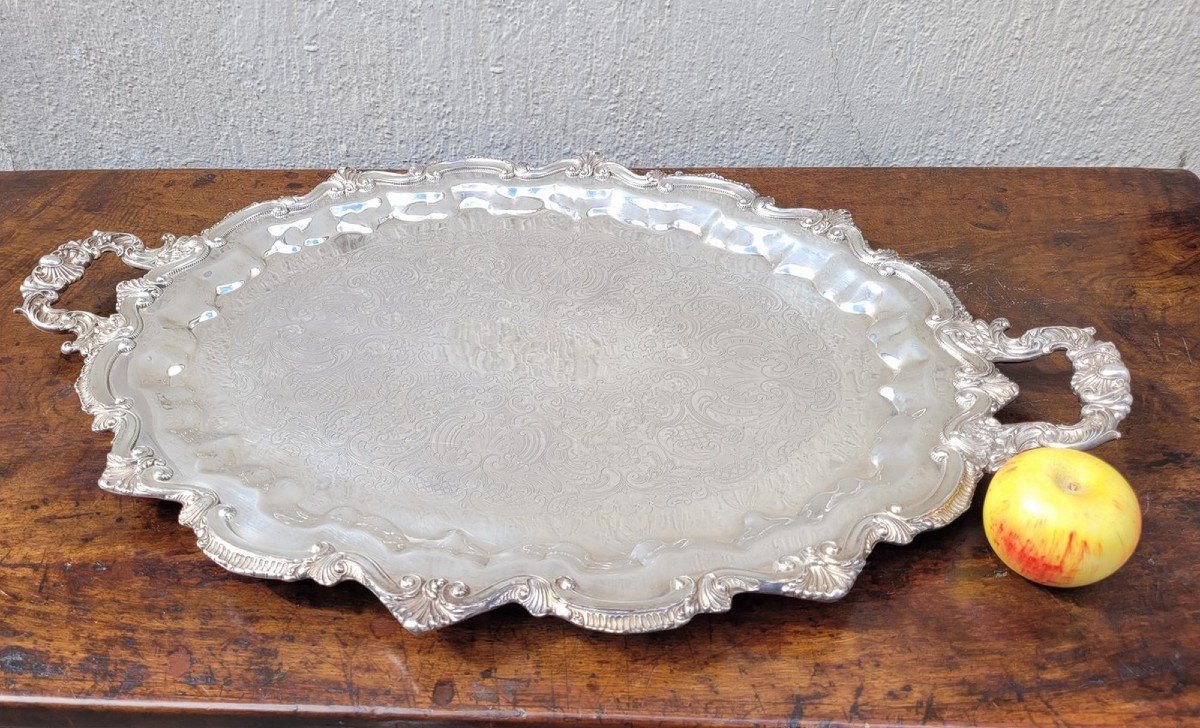 Silver Plated Metal Tray, 20th Century