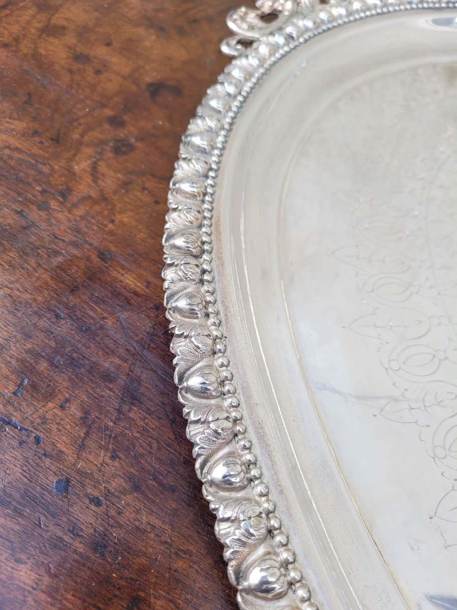 Silver Plated Metal Tray, 20th Century-photo-1