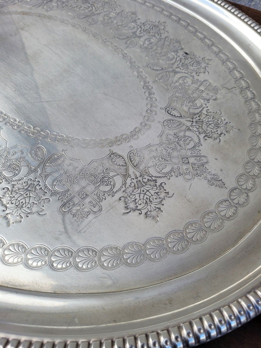 Silver Plated Metal Tray, 20th Century-photo-3