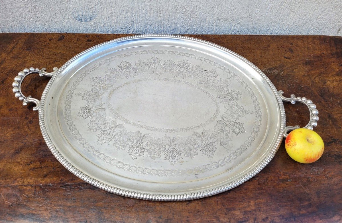 Silver Plated Metal Tray, 20th Century