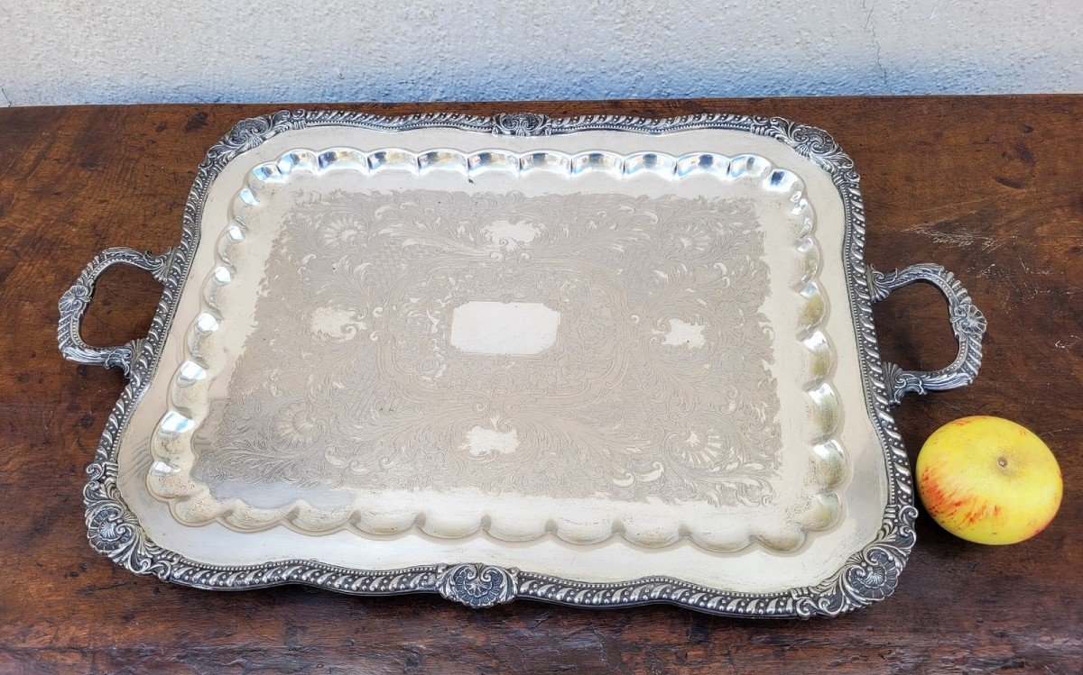 Silver Plated Metal Tray, 20th Century