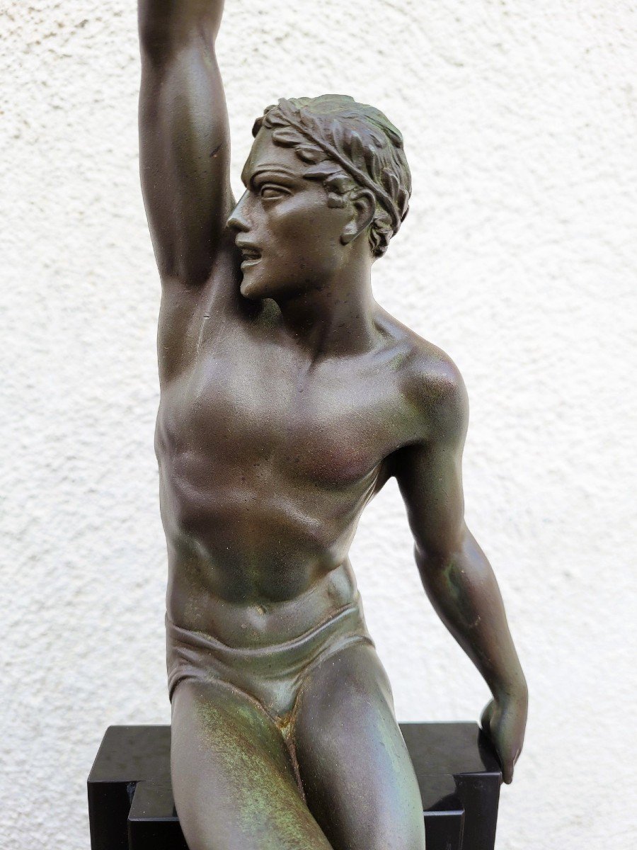 P Le Faguays -max Le Verrier, Glory, Art Deco Sculpture, 20th Century-photo-3