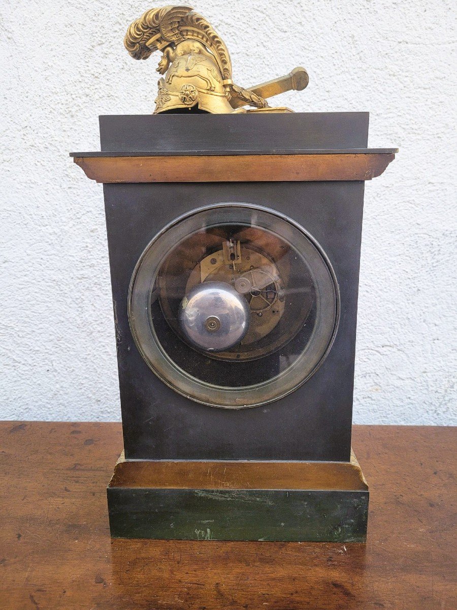 Pendule Au Casque De Guerrier, Bronze, XIXème Siècle-photo-7