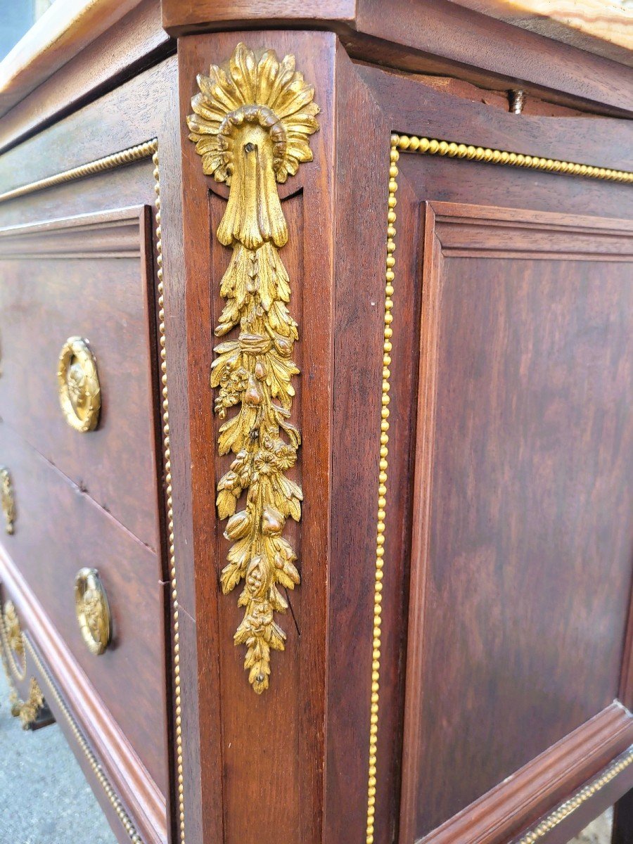 Krieger, Stamped Mahogany Chest Of Drawers, 19th Century-photo-2