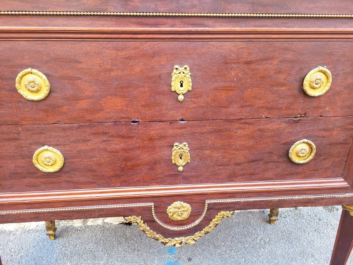 Krieger, Stamped Mahogany Chest Of Drawers, 19th Century-photo-4