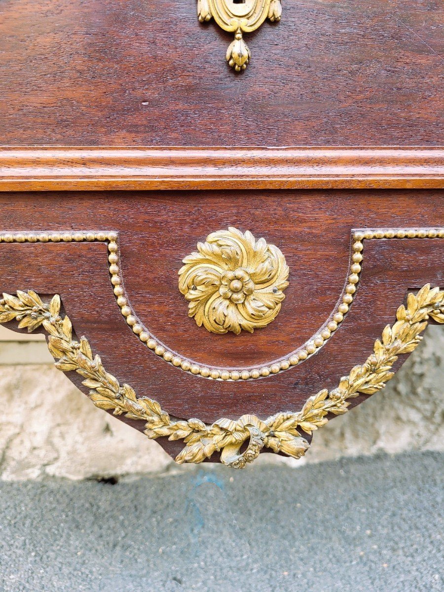 Krieger, Stamped Mahogany Chest Of Drawers, 19th Century-photo-5