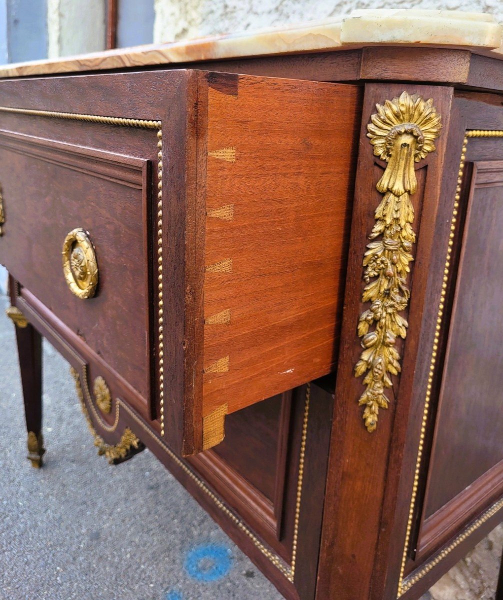 Krieger, Stamped Mahogany Chest Of Drawers, 19th Century-photo-7