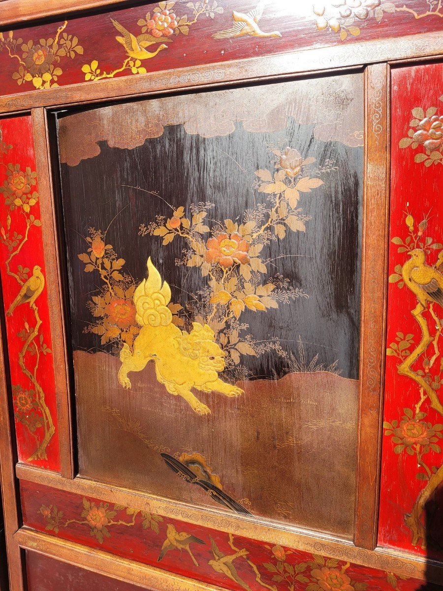 Screen With Lacquer Panels, Meiji Japan, Late 19th Century-photo-2