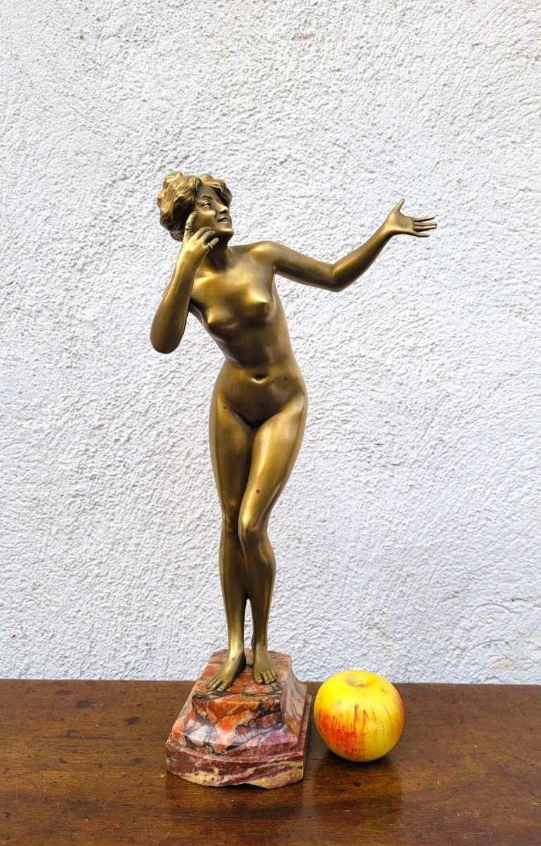 P Philippe, Femme nue En Bronze, Art Déco, XXème Siècle-photo-2