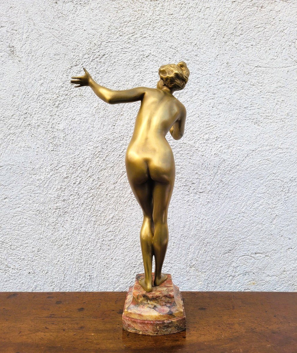 P Philippe, Femme nue En Bronze, Art Déco, XXème Siècle-photo-3